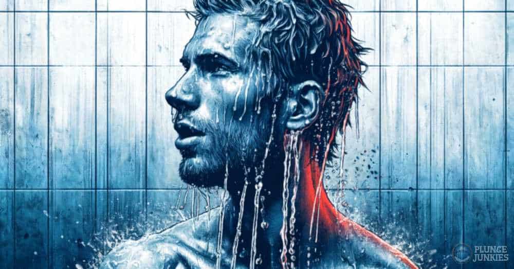 illustration of man in hot or cold shower