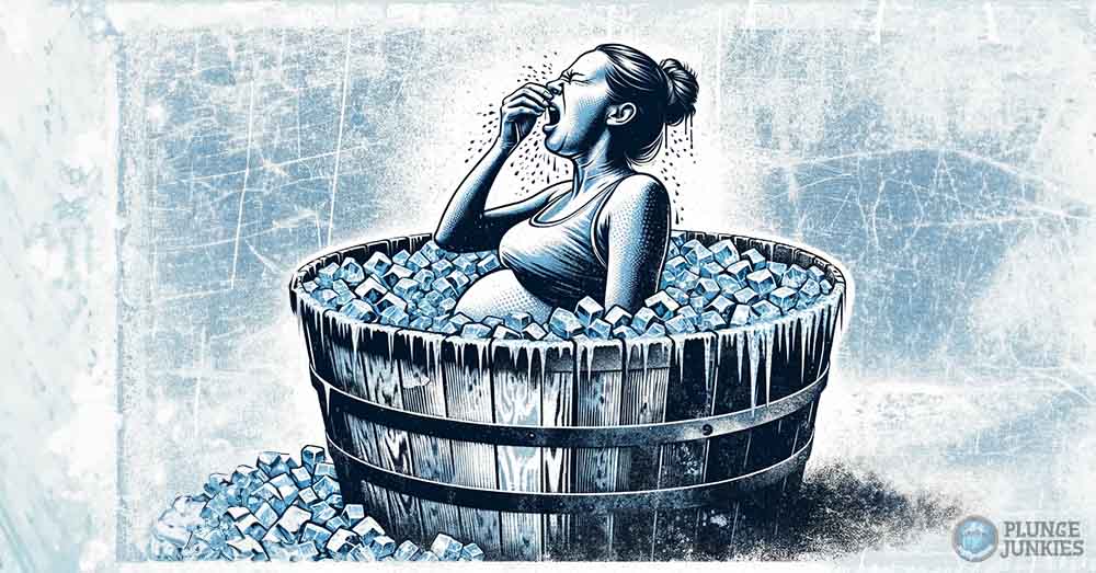 Sick Pregnant Women in Ice Bath