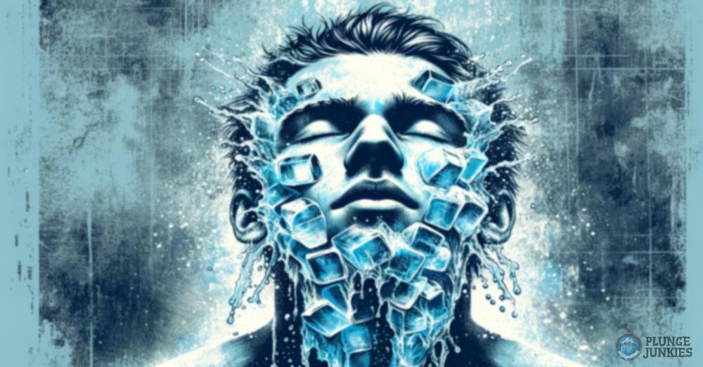 Illustration of man with ice water face