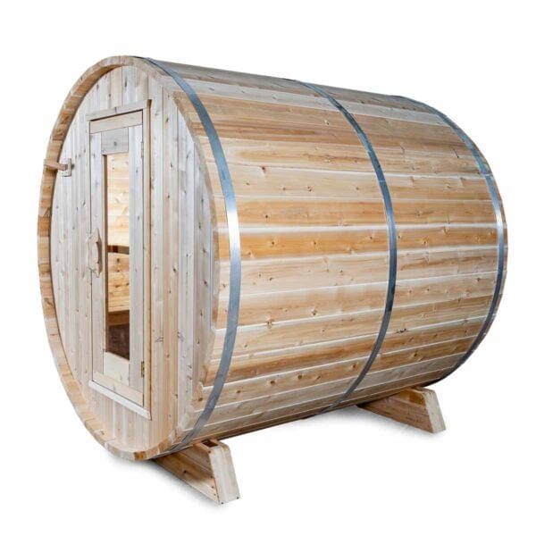 CT Harmony 4 Person Barrel Sauna Side-View