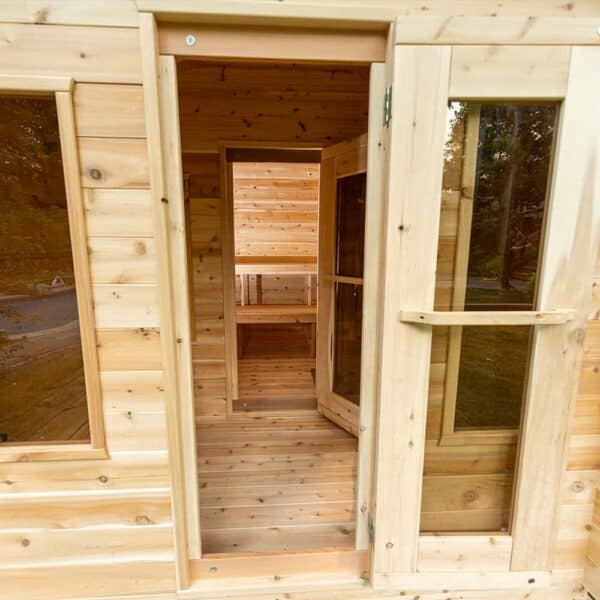 Leisurecraft Dundalk Canadian Timber Georgian Cabin Sauna with Changeroom