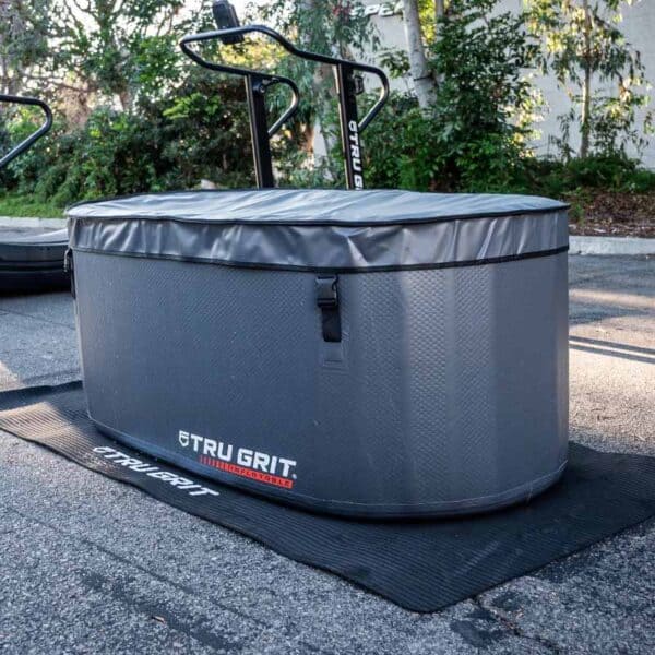 Portable outdoor ice bath tub by TRU GRIT.