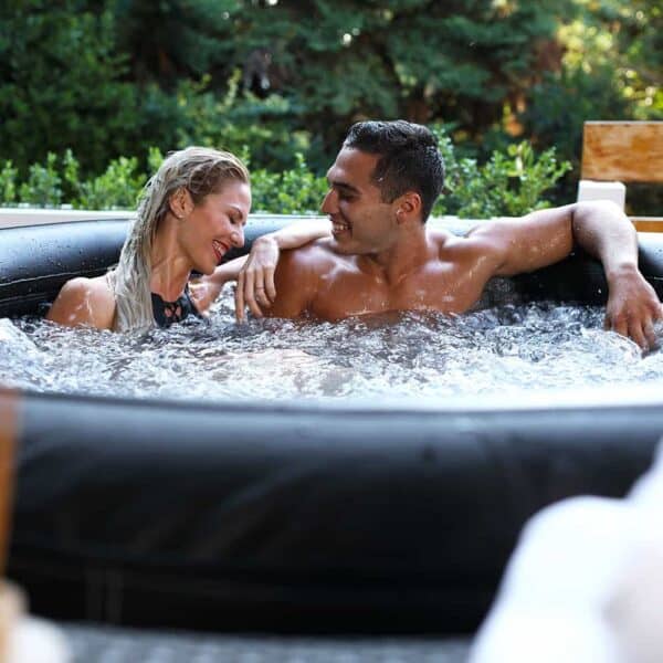 Couple in MSPA Camaro Inflatable Hot Tub