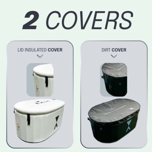 Insulated cover, and dirt cover for kalm cold plunge tub