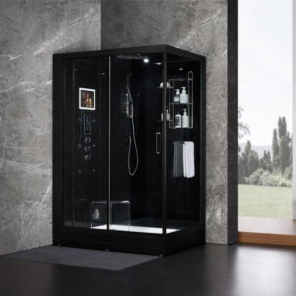 Maya Bath Anzio Steam Shower Black Left