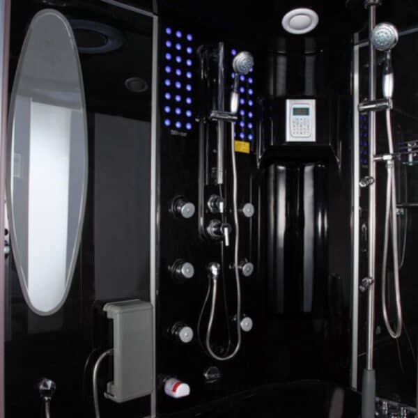 Maya Bath Black Siena Steam Shower Interior