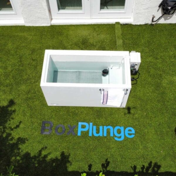 cold plunge tub outdoors close aerial view