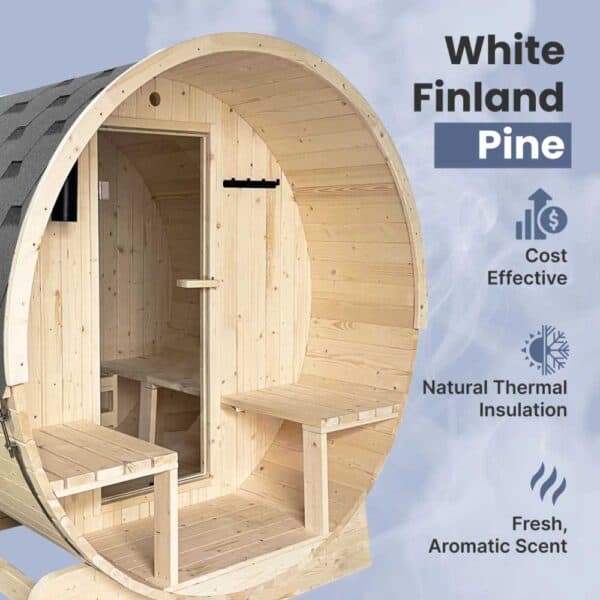 Aleko Barrel Sauna WhitePine Benefits