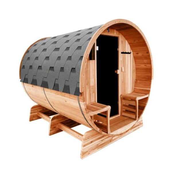 Aleko Rustic Cedar 6 Person Barrel Sauna