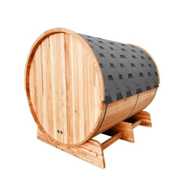 Aleko Rustic Cedar 6 Person Barrel Sauna Back