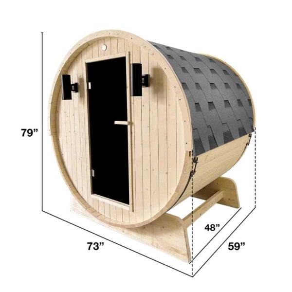 Aleko White Pine 4 Person Barrel Sauna Dimensions