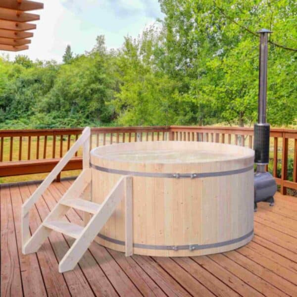 Aleko Wood-Fired Pine Hot Tub 5 person