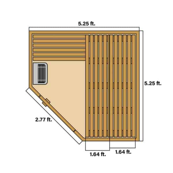 Aleko Canadian Hemlock 4 Person Indoor Sauna Dimensions