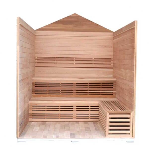 Aleko Outdoor Canadian Red Cedar Sauna-6 Person-interior