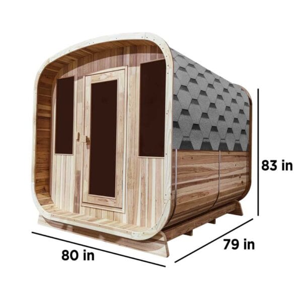 Aleko Outdoor Rustic Cedar Square Sauna 4 Person Dimensions