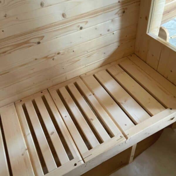 Aleko Outdoor Rustic Cedar Square Sauna Bench