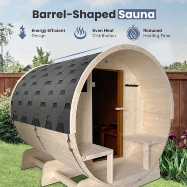 Aleko White Pine 8 Person Barrel Sauna Shape Benefits