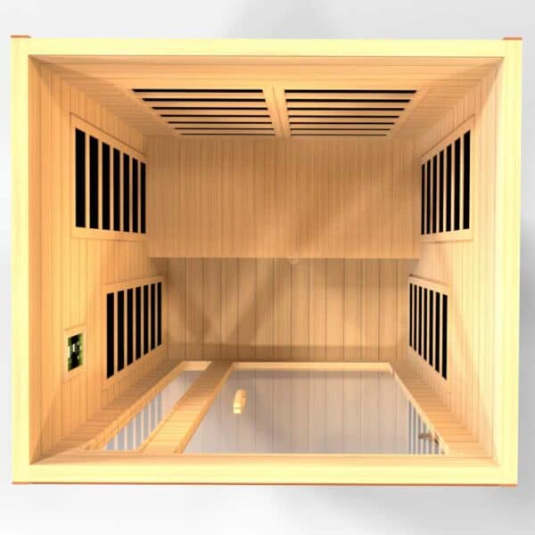 top view of the dynamic cordoba 2 person Infared Sauna