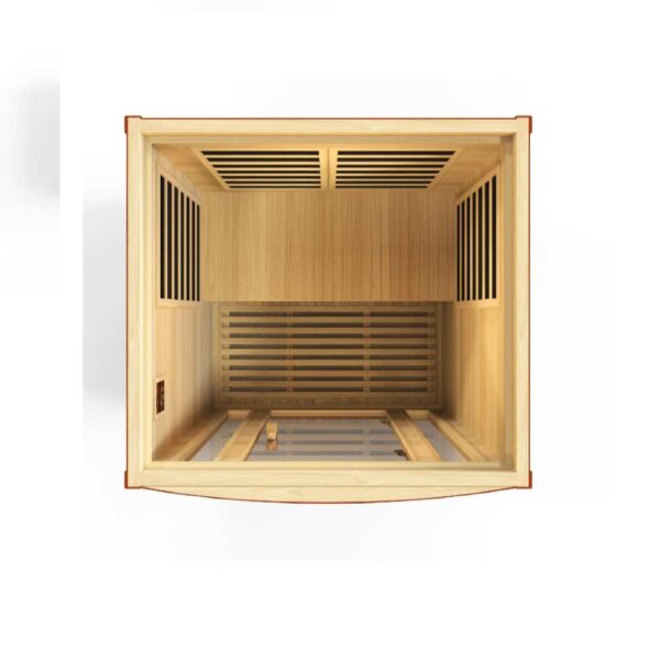 open top view of the Dynamic San Marino 2 person low EMF FAR Infared Sauna