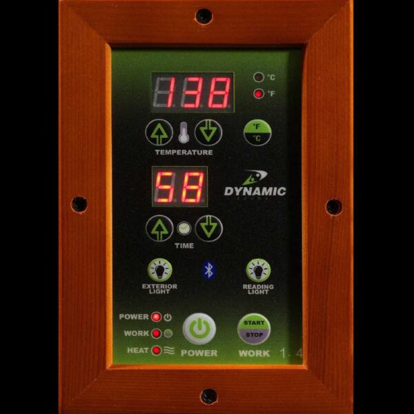 Dynamic Saunas Green Control Panel Close Up