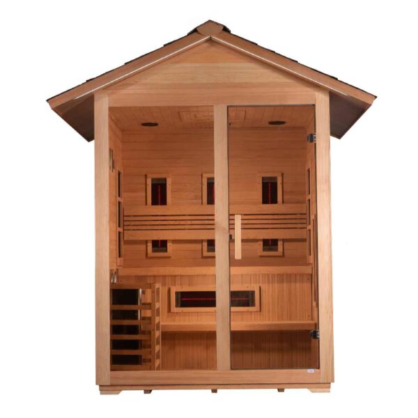 Front View of Golden Designs Carinthia 3-Person Hybrid Sauna