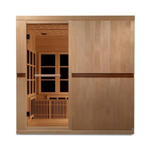 front view of Golden Designs Catalonia 8-person PureTech™ Near Zero EMF FAR Infrared Sauna