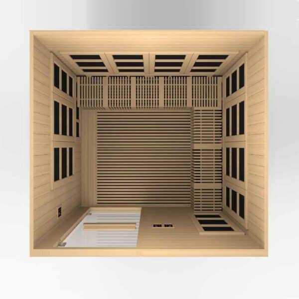 Top View Golden Designs Catalonia 8-person PureTech™ Near Zero EMF FAR Infrared Sauna