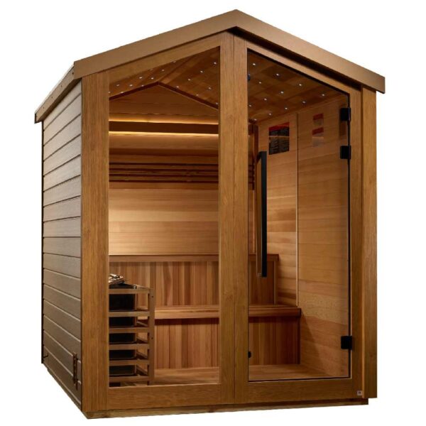 Angled Left View of Golden Designs Kaarina 6 Person Traditional Sauna