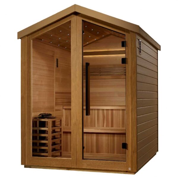 Angled Right View of Golden Designs Kaarina 6 Person Traditional Sauna