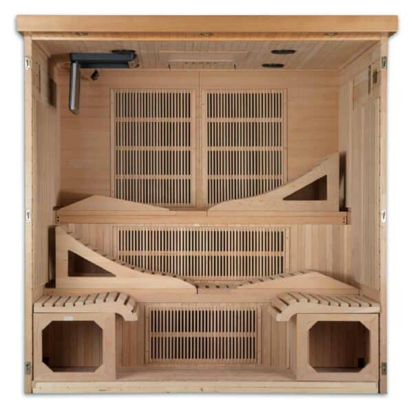 Golden Designs Monaco 6-person PureTech™ Near Zero EMF FAR Infrared Sauna Interior