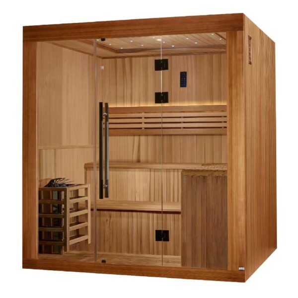 Angled Right View of Golden Designs Osla Edition 6-Person Traditional Sauna