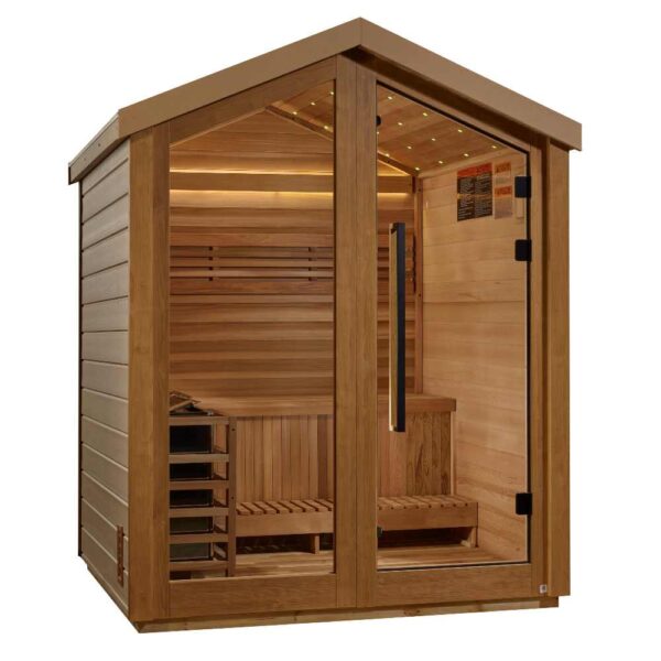 Angled Left View of Golden Designs Savonlinna 3 Person Traditional Sauna