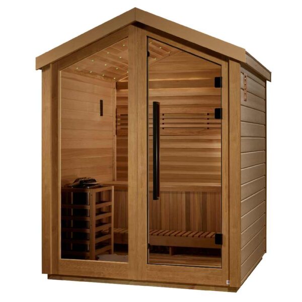 Angled Right View of Golden Designs Savonlinna 3 Person Traditional Sauna