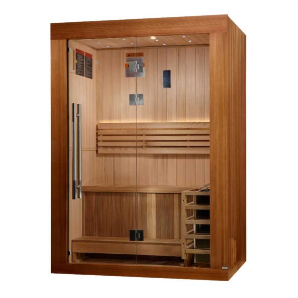 Right Angled View of Golden Designs Sundsvall 2-Person Traditional Sauna