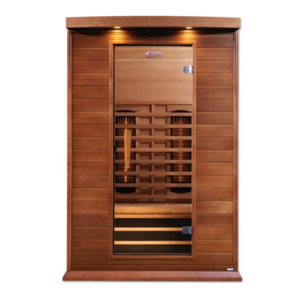 Front View of Maxxus 2 person Full Spectrum EMF FAR Infared Red Cedar Sauna