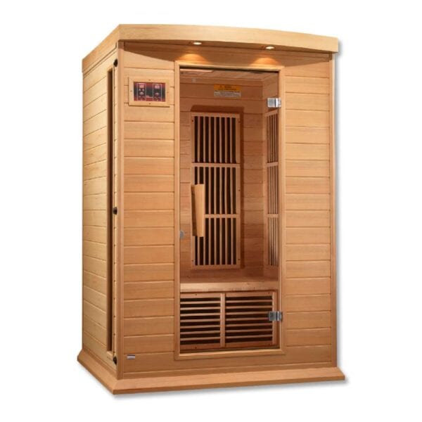 maxxus 2 person low emf infared sauna on white background