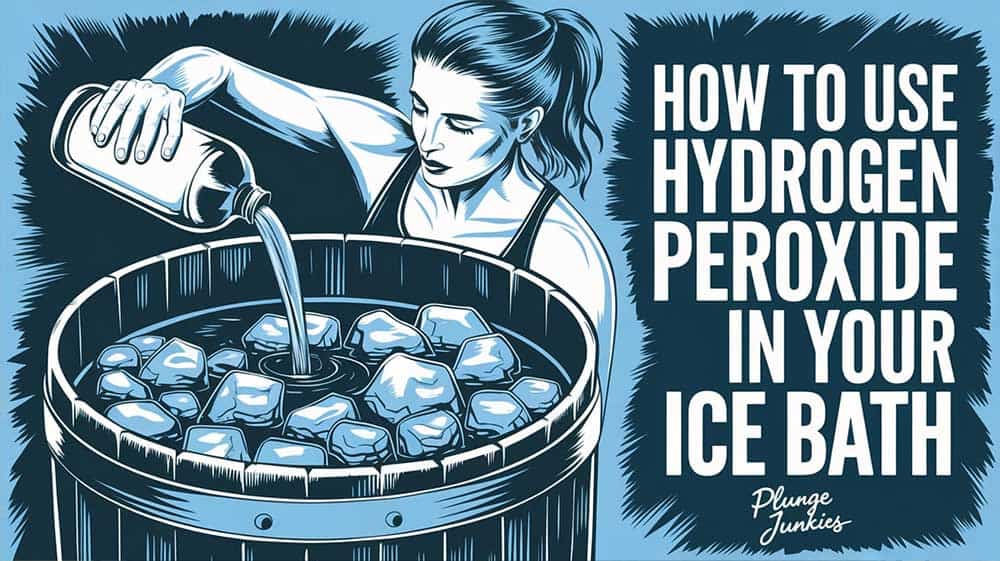 A woman pouring Hydrogen Peroxide in her ice bath