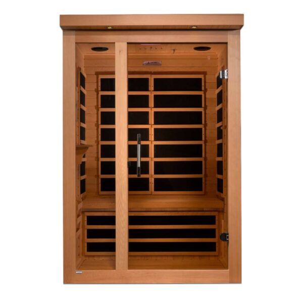 front view of the Dynamic Llumeneres 2 person Ultra Low EMF FAR Infrared Sauna