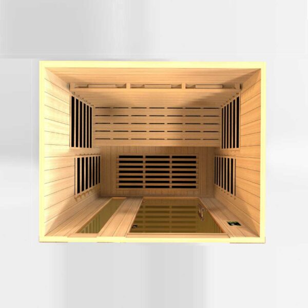 Top View of Dynamic Lugano 3 Person Full Spectrum Near Zero EMF FAR Infrared Sauna