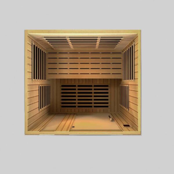 top view of the dynamic lugano 3 person loe EMF FAR Infrared Sauna