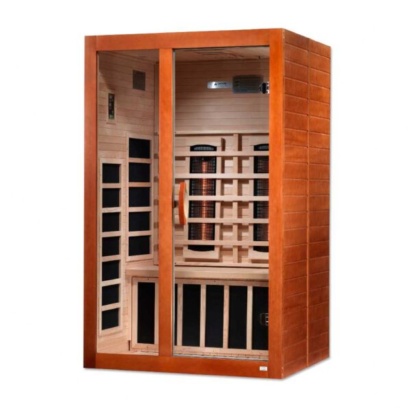 Angled Right View of Dynamic Santiago 2 Person Full Spectrum Near Zero EMF FAR Infrared Sauna