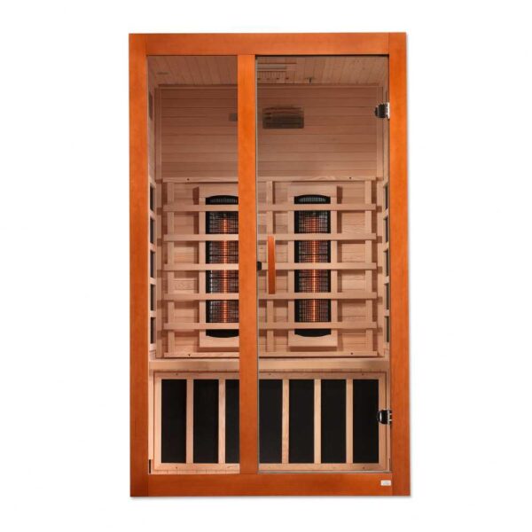 Front View of Dynamic Santiago 2 Person Full Spectrum Near Zero EMF FAR Infrared Sauna