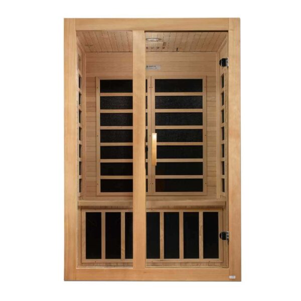 front view of the Dynamic Santiago 2 person low EMF FAR Infrared Sauna