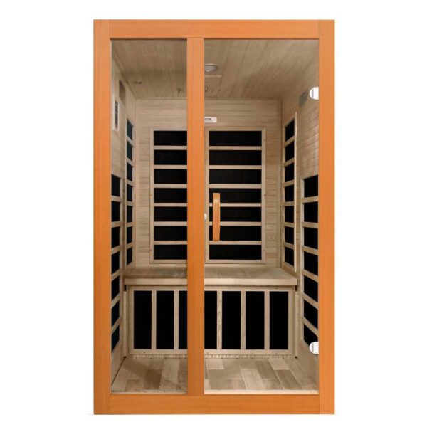 front view of the Dynamic Santiago 2 person ultra low EMF FAR Infrared Sauna