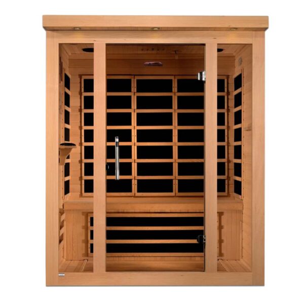 front view of Dynamic Vila 3-Person Ultra Low EMF FAR Infrared Sauna