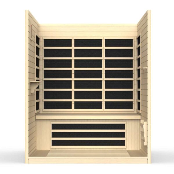 interior view Dynamic Vila 3-Person Ultra Low EMF FAR Infrared Sauna