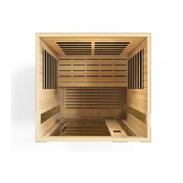 open top view of the Dynamic Vittoria 2 person low EMF FAR Infrared Sauna