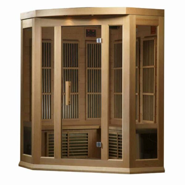 maxxus 3 person corner sauna on white background - left