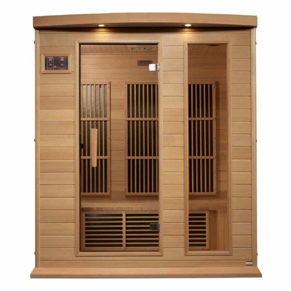 Maxxus 3 person near zero EMF FAR Infrared Sauna Front View