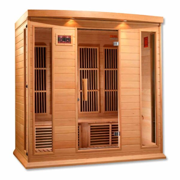 Angled left view maxxus 4 person low emf infrared sauna